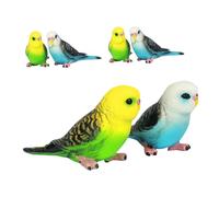 Gatuida 6pièces Jouets Interactifs pour Perroquets Modèle Animal Oiseau Réaliste Ornement De Petite Perruche Figurine Ornement Oiseau Jouet Sculpture De Jardin