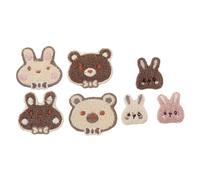 Gatuida 7 Pièces Cartoon Animal Embroidered Patches For Bunny And Bear Appliques For Clothes Backpacks Jackets Hats Fade-resistant DIY Garment Accessories
