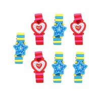 Gatuida 7 pièces Montre Bois pour Garçon Fille Bracelet Élastique Jouets Éducatifs Bois Styles Variés Créatif