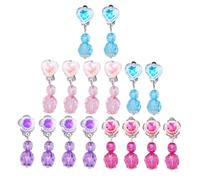Gatuida 8 Paires Boucles Oreilles Clip Garçon Fille Décorations Oreilles pour Filles Motifs de Dessins Animés Accessoires Fausses