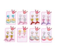 Gatuida 8 Paires de Boucles d'Oreilles à Clip pour Filles Boucles d'Oreilles Fantaisie en Acrylique Léger Couleurs Dégradées Style Présent pour Garçon et Filles