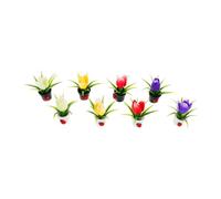 Gatuida 8 pièces Décoration Miniature Jardin Pots Fleurs Artificielles Réalistes pour Bureau Maison Étagère Plantes Compactes Élégantes pour et Centre Table