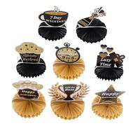 Gatuida 8 pièces Décoration Papier Nid et Or pour Retraite Accessoires de Fête Joyeuse pour Collègues Décoration de Table Intérieure et Extérieure