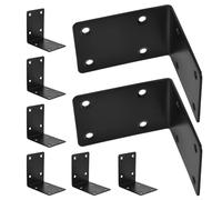 Gatuida 8 Pièces Équerres Angle Acier Inoxydable Noir Renforcées pour Support de Cadre de Jardin Élevé Connecteurs Angle pour Étagères et Bacs à Plantes