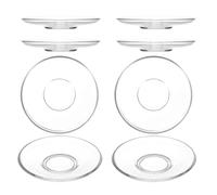 Gatuida 8 Pièces Glass Saucer Plates Transparent Small Round Tea Cup Holders Stable Snack And Dessert Coasters For Table Decoration