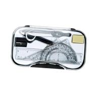 Gatuida 8 pièces Kit de Dessin Scolaire avec Compas Règle Droite Équerre Gomme Transparent pour Étudiants Outils de Géométrie Précis pour Mathématiques et Projets Scolaires