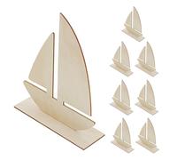 Gatuida 8 Pièces Maquette Voilier Bois à Peindre, Kit Bricolage Bateau Artisanal Scolaire, Base Argile Flocon pour Loisirs Créatifs et Décoration Intérieure Nautique