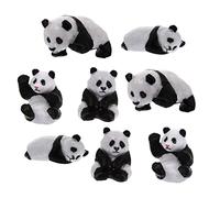 Gatuida 8 pièces Mini Pandas Décoratifs Adornements Micro Maison pour Jardin et Intérieur Figurines de Panda pour Décoration de Table et Étagère
