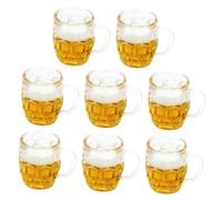 Gatuida 8 Pièces Miniature Beer Mugs for Doll House Micro Landscape Tiny Resin Beer Cups Decorative Scene Adorns