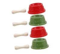 Gatuida 8 Pièces Modèle Bol Chien Réaliste avec Os Accessoire Poupée Maison Bol Nourriture et Eau Miniature Adapté Aux Petits Chiens et Chats Garçon Fille