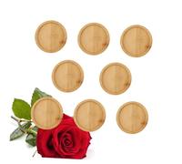 Gatuida 8 pièces Plateau de Pots Bambou Rond Soucoupes Drainantes pour Plantes Intérieur et Extérieur Support pour Bonsaï et Plantes