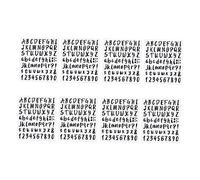 Gatuida 8pièces Autocollants Alphabet Et Chiffres Noirs Étiquettes Autocollantes Pvc Imperméables Pour Portes Et Fenêtres