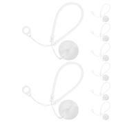 Gatuida 8pièces Cordon Élastique pour Stylet Tactile Dragonne Rétractable avec Anneau Silicone Lanière Anti-Perte pour Écrans et Accessoires de Dessin Blanc
