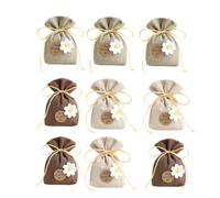 Gatuida 9 pièces Sachet Parfumé à Cordon Sacs Vides Suspendus Coton et Lin pour Armoire Voiture Bureau Décoration et Rangement Assortiment Couleurs avec Carte Fleur Offerte