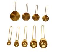 Gatuida 9 pièces Set de Cuillères et Tasses à Mesurer Acier Inoxydable Doré Ustensiles de Cuisine pour Farine et Lait Outils de Pâtisserie Suspension