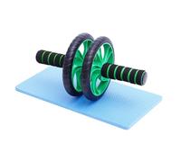 Gatuida Abdominal Silencieux avec Double Roues Vert Roue Fitness pour Musculation et Dispositif Exercice Portable avec Tapis à Genoux Antidérapant