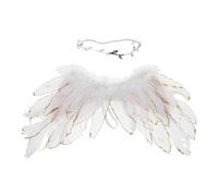 Gatuida Accessoire de Costume D'ange Blanc en Plume Ailes Légères et Bandeau Élastique pour Garçon et Filles, pour Fête et Séance Photo Féerique