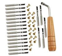 Gatuida Accessoires de Lyre Professionnelle Chevilles Métalliques et Rivets avec Clé pour Harpe Lyre Durables et Lisses pour Instrument de Musique