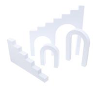Gatuida Accessoires de Photographie 4 Pcs Fond Blanc Trapèze, Mousse de Soutien Légère et Solide, Décor Photo Polyvalent pour Bijoux, Cosmétiques et Petits Objets, Support Studio Photo