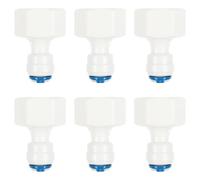 Gatuida Adaptateur de Filtre à Eau 1/4 Pouces Femelle vers 1/8 Pouces Tube, Connecteur Rapide en Abs Blanc, Kit 6 Pièces pour Système de Purification, Raccords Rapides de Plomberie