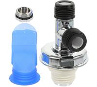 Gatuida Adaptateur de Siphon de Sol Amovible Joint en Silicone Bleu Dispositif Anti-Refoulement et Passoire pour Évacuation Lave-Linge et Salle de Bain Raccord Étanche Multifonction