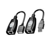 Gatuida Adaptateur Ethernet USB Léger en Plastique Noir, Rallonge de Câble Réseau Plug and Play pour Souris et Clavier, Adapté Bureau et Dortoir