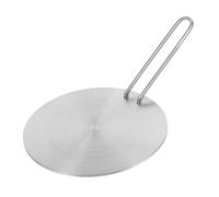 Gatuida Adaptateur Induction en Acier Inoxydable Poignée Amovible, Plaque de Diffusion Thermique Pratique pour Cuisinière Électrique, Set Argenté