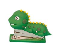 Gatuida Agrafeuse de Poche Mini Dinosaure Réutilisable Silicone et Acier Inoxydable Agrafeuse de Bureau Portable et pour Papier Design Kawaii pour Cahier et Usage Scolaire