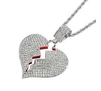 Gatuida Alliage Pendentif Cœur Brisé Brillant pour Couple