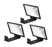 Gatuida Amplificateur Écran Téléphone Portable 3 Pcs Loupe Grossissante 2-3 Fois Réglable en Hauteur en PP et PVC Anti-Perte pour Vision Confortable