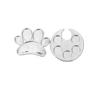 Gatuida Anneaux de Mélange Mélange Propre et Multiple 2pcs pour Vernis à Ongles en Alliage de Zinc Argenté 5 Puits Ronds, Bague Ajustable pour École de Maquillage