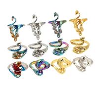 Gatuida Anneaux de Tricot en Alliage Décoratifs de Paon et Carpe, Bagues Guide-fil Réglables pour Tricoter, Accessoires Créatifs et Pratiques Doigts