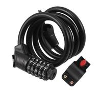 Gatuida Antivol de Vélo Câble en Acier 1,2 M Noir à Combinaison 5 Chiffres sans Clé Câble Antivol Spiralé Sécurisé pour Vtt et Vélo Urbain pour Cyclisme en Plein Air