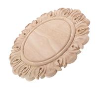 Gatuida Applique Décorative en Bois Sculpté Ronde Non Peinte Style Européen Vintage pour Portes et Cadres de Meubles Décoration Murale D’Intérieur Incrustation Ornementale pour
