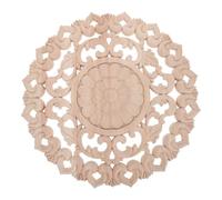 Gatuida Appliques Rondes en Bois Sculpté pour Placards et Plafonds, Décoratives et Faciles à Appliquer, en Bois Beige, Décoration Intérieure de Meubles