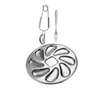 Gatuida Assiette Huîtres Acier Inoxydable Set avec Fourchette et Pince Plateau Coquille pour Service de Mer