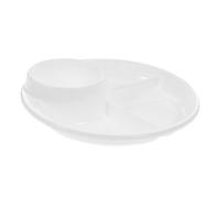 Gatuida Assiette Portion Divisée Blanche Sans Odeur Plateau Repas Équilibré et Réducteur de Graisse Plaque Service et Sécurisée pour Usage Domestique