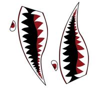 Gatuida Autocollant PVC Étanche Bouche Dents Requin Décoratif pour Bateau Gonflable Kayak Décoration Créative