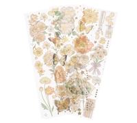 Gatuida Autocollants Décoratifs Rétro Fleurs Lot de Stickers Planner et Scrapbooking Autocollants Muraux DIY pour Décoration Chambre et Journal