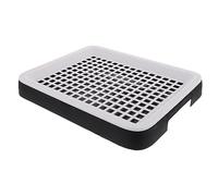 Gatuida Bac à Litière Rectangulaire pour Lapin Et Hamster en Plastique PP, Structure Double Couche Grille Amovible, Taille Moyenne, Usage en Cage pour Petits Animaux