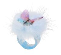 Gatuida Bague Boule en Bleue Anneau en Résine Feuille D’or Bague Mignonne pour Filles pour Fête et Usage Quotidien