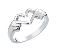 Gatuida Bague De Câlin Ouverte En Alliage Platine Réglable Pour Femme, Bijou Cœur Romantique, Anneau De Mode Ajustable, Présent Pour Occasions Spéciales