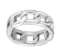 Gatuida Bague En Acier Titane à Maillons Gourmette Creux, Anneau Chaîne Masculine, Diamètre 11, Style Masculin, Bijou Mode Quotidien