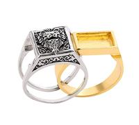 Gatuida Bague Homme Tête de Lion avec Compartiment Caché Anneau Gothique et Stylé Design Exagéré Rue pour Personnalité Unique