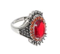 Gatuida Bague Pour Femme En Cuivre Pierre Grenat Rouge, Bague Ajustable Rétro, Présent Anniversaire, Saint-valentin, Bijou Pour Filles Et Amies