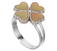 Gatuida Bagues à Changement De Couleur Trèfle à Quatre Feuilles Garçon Et Filles Ornées, Anneaux D'humeur En Alliage Unique, Bague Ludique Pour Filles, Présent Mode, Taille Réglable