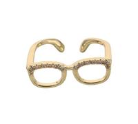 Gatuida Bagues Ajustables Pour Femmes En 14k or Bague Ouverte Mini Formes Lunettes Style Créatif Et Anneau Pour Index Bijou Couple Symbole Amour Design Léger Et Unique