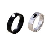 Gatuida Bagues De Couple Yin Yang Tai Chi, Ensemble Assorti En Acier Inoxydable, Bagues Unisexes Pour Lui, Bijou Symbolique Pour Relations Amoureuses, Taille Unique