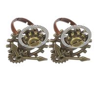 Gatuida Bagues Vintage Steampunk En Alliage Métal, Lot De 2, Anneaux Créatifs Unisexes, Style Engrenage Horloge, Décoration Pour Hommes Et Femmes, Taille Ajustée