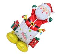 Gatuida Ballon Père Noël Autoportant en Aluminium Décoration Gonflable Résistante aux Intempéries pour Jardin et Centre Commercial Accessoire Photo de Fête de Noël Figurine Légère et